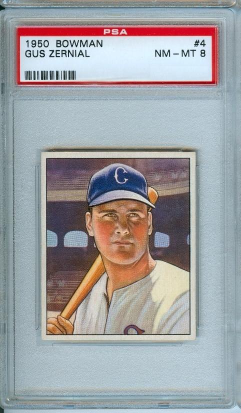 1950 Bowman Gus Zernial PSA 8